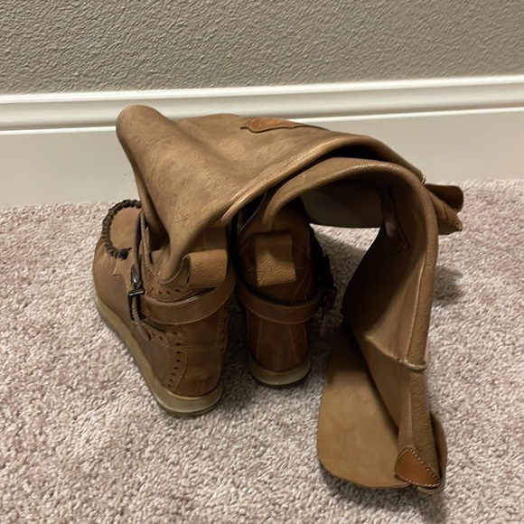 Peruvian Connection Tuscan Italian handmade tall boots 38 desert tan 7.5 - Picture 6 of 12